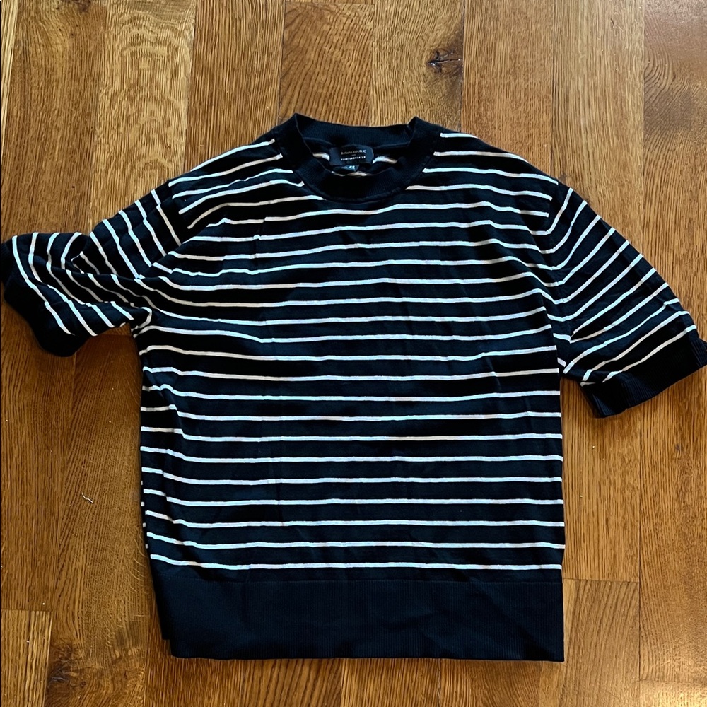 Banana Republic Black and White Striped forever sweater dolman sleeve sz xs